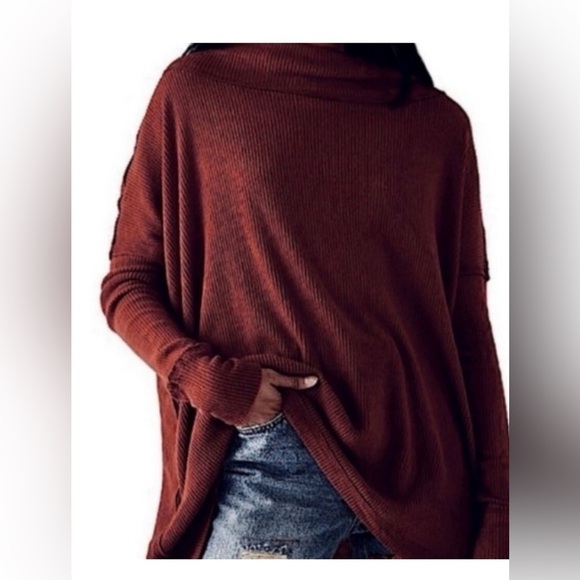 Free People Sweaters - NWT People Warm Burgandy Cowl Neck Sweater
